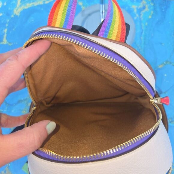 Coach Mini Court White & Rainbow Accented Backpack - Picture 11 of 11